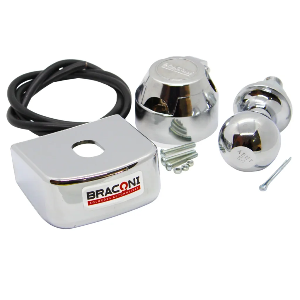 KIT PARA ENGATE CAPA 90mm + ESFERA 50MM + TOMADA 6 POLOS COM FIO